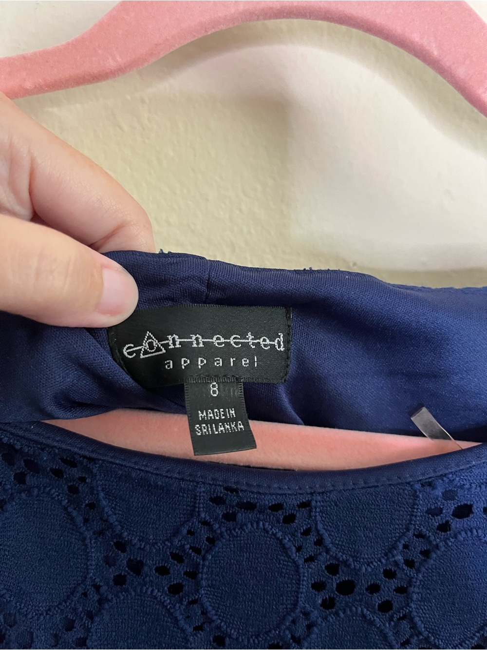 Connected Apparel Blue Eyelet Dress Size 8 - Picture 5 of 8